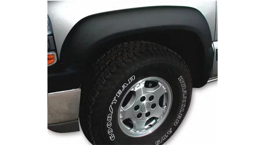 Alargadores Fender adequados para 2014 GMC Sierra 1500 estilo liso 4 peças preto pintável - Imagem 2 de 2