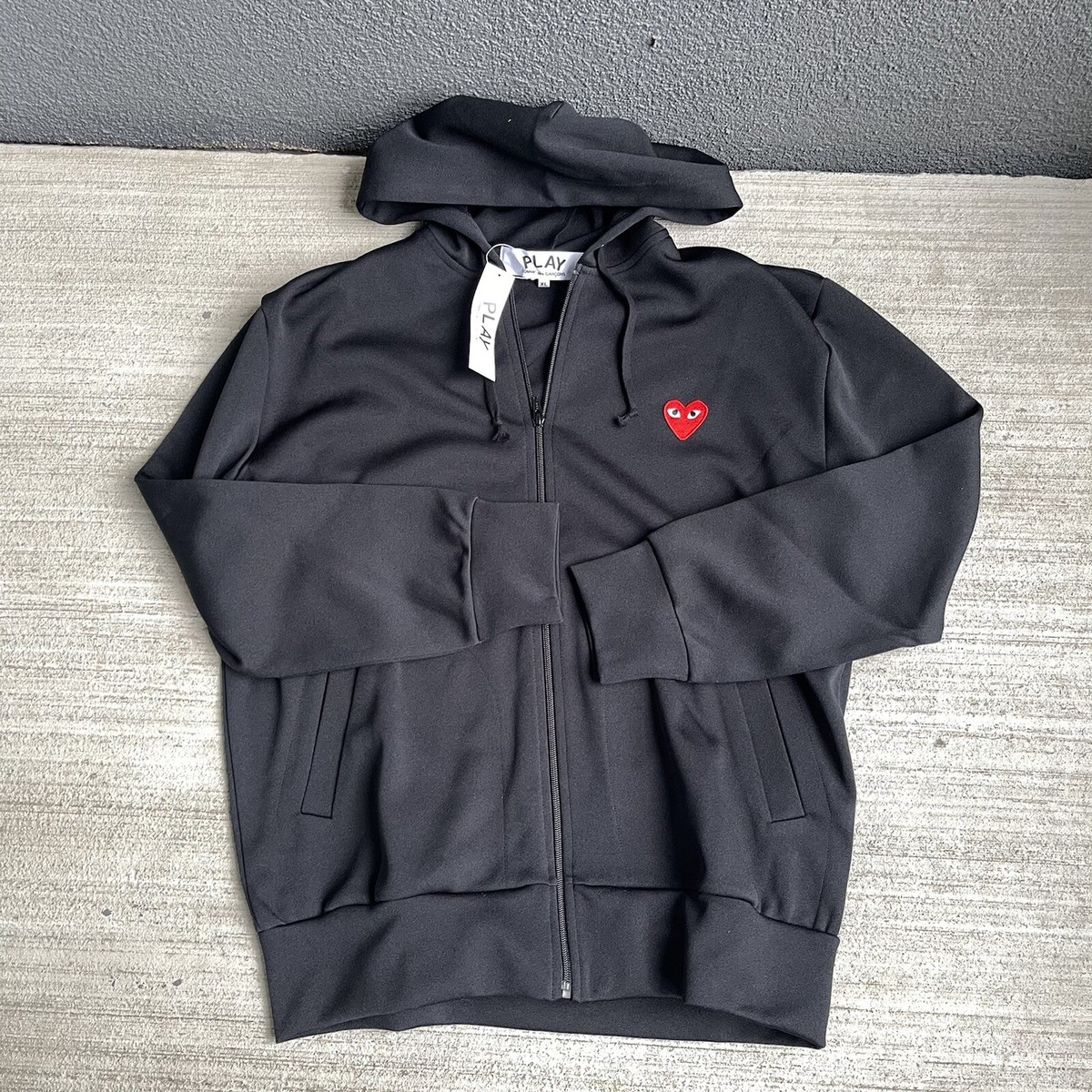 CDG Comme des Garcons PLAY Hoodie Signature Logo Zip-Front CDG Comme des Garcons PLAY Hoodie Signature Logo Zip-Front