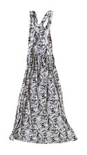 Michael Kors Black and White Printed Criss Cross Back Maxi Dress Size Petite