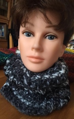 Loop Schlauchschal Dunkelgrau Strickware Damen Mode Winter Handarbeiten