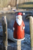 Weihnachtsmann Klausi, H 14 Cm, Pfostenhocker, Zaunhocker, Winterdeko