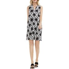 VINCE CAMUTO   BLACK & WHITE FLORAL PRINT SHIFT CASUAL DRESS SIZE: M NWT $99