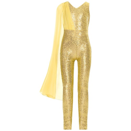 Kinder Mädchen Hosenanzug Einteiler Body Glitzer Overall Kleidung Ärmellos Show - Bild 66 von 68