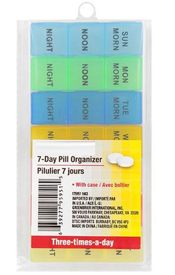 7 Day Pill Organizer Box Weekly Organizer Medicine Pills Vitamins Supplements - Image 4 of 4