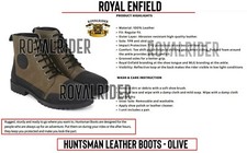 Fits Royal Enfield HUNTSMAN LEATHER BOOTS - OLIVE