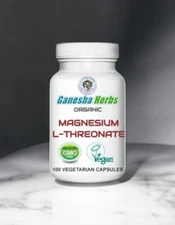 Magnesium L Threonate  - 100 x 500mg Vegan Capsules - Non-GMO - NO FILLERS!