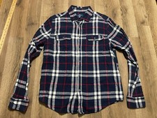 George Shirt, Men's Size Medium, Blue Red, Check, Button Up, Long Sleeve