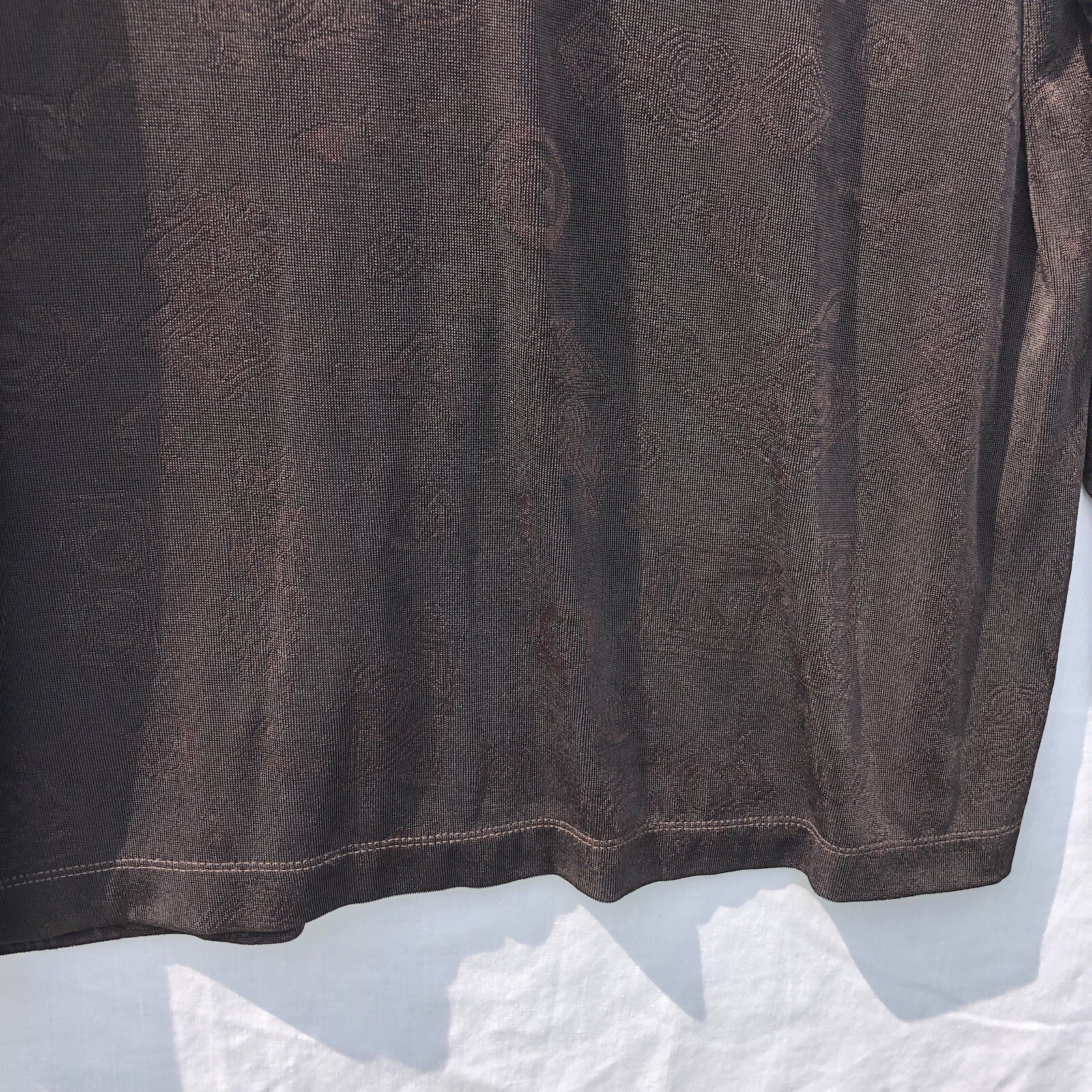 Black Patterned Knit One Button Shirt Chico's Tra… - image 7