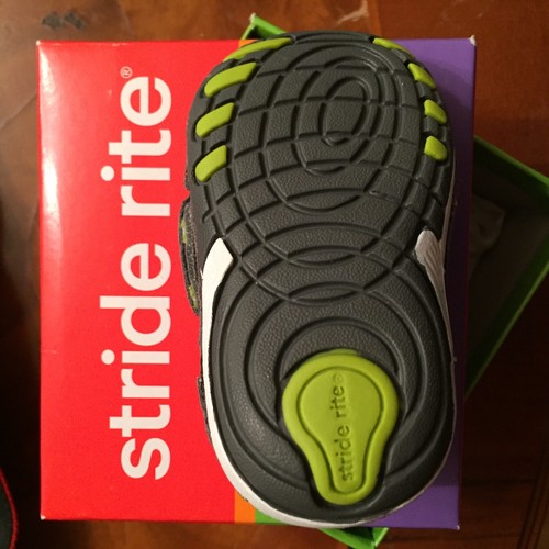 STRIDE RITE 3 M New In The Box HAMMETT Toddler CAMO GREY / GREEN Shoes - Picture 4 of 7