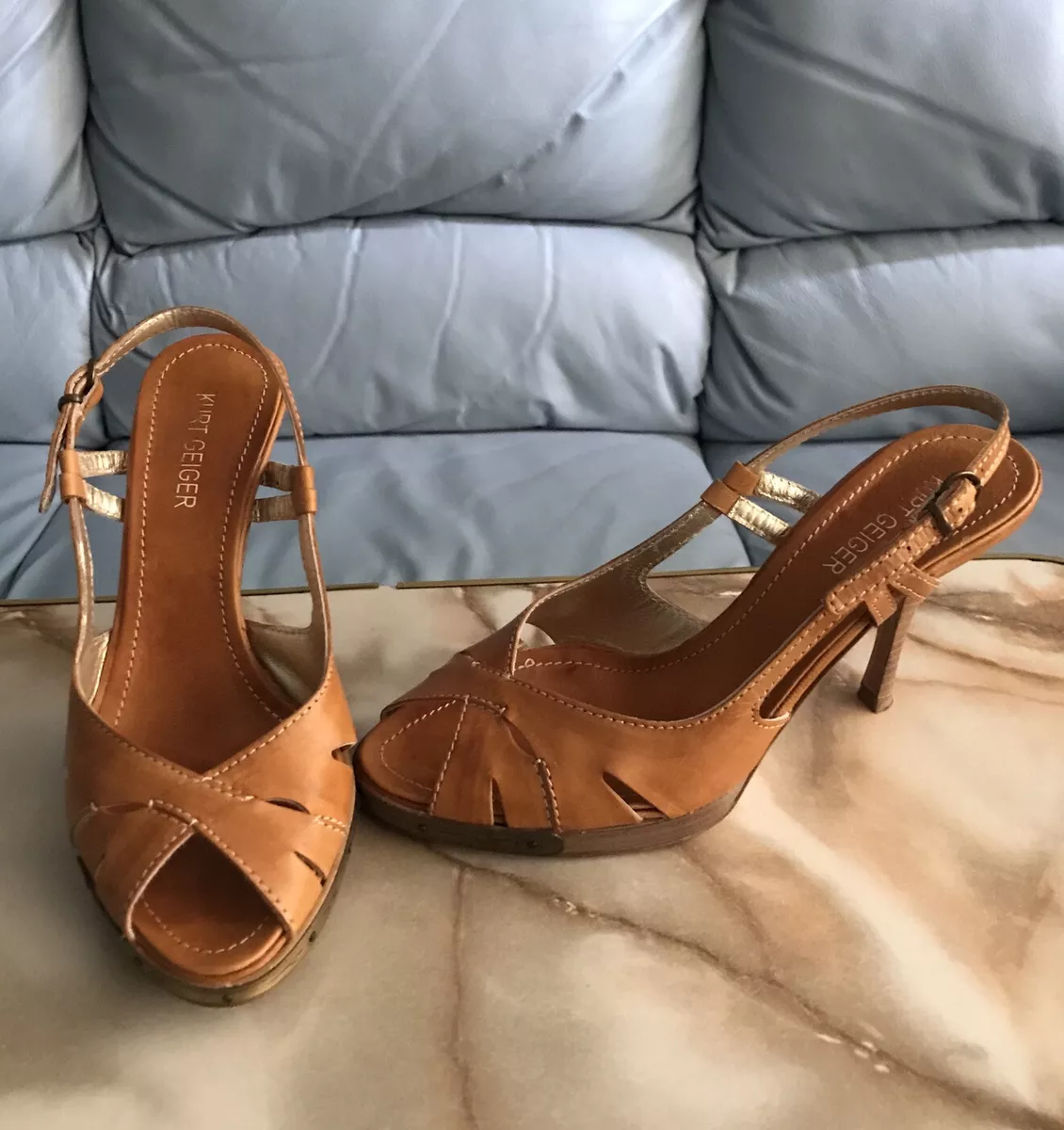 Kurt geiger tan heels cheap