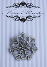 Hastings Pewter Lead Free Pewter Snowflake Pin lapel pin winter Made in USA NEW