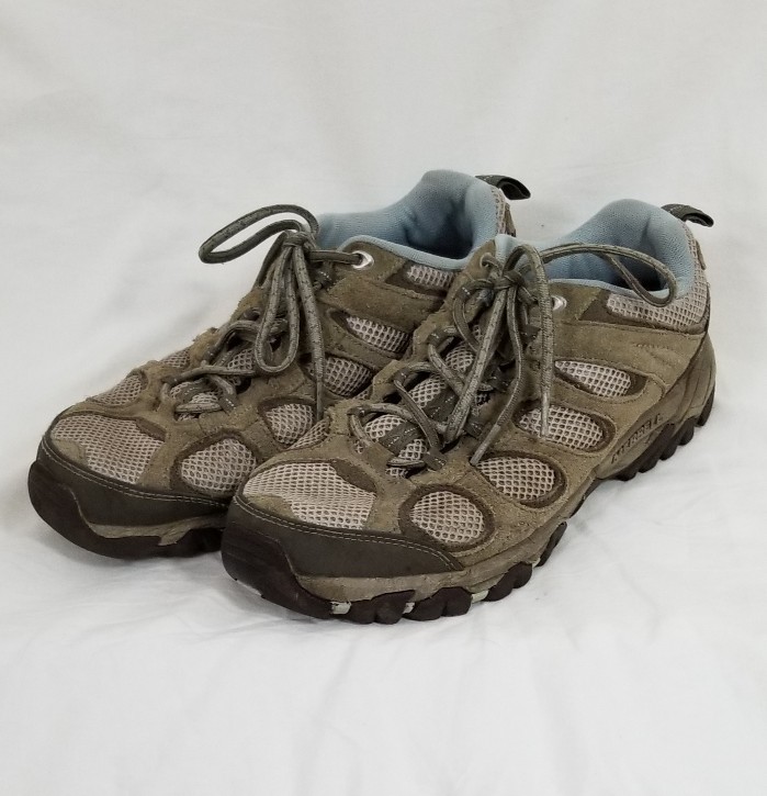 Scarpe da trekking Merrell donna ammortizzate ad aria in rete scamosciata taglia 10