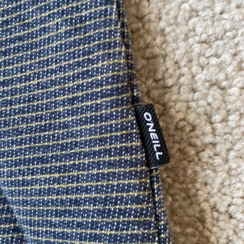 Oneill Sweatshirt Mens Medium Blue Gray Stripe Drawstring Hoodie Vintage Sweater - Picture 2 of 13
