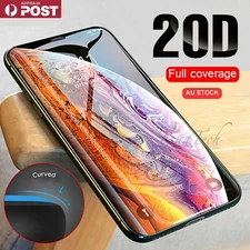 For iPhone XS XR 11-17 Pro Max 20D FULL Cover Tempered Glass Screen Protector