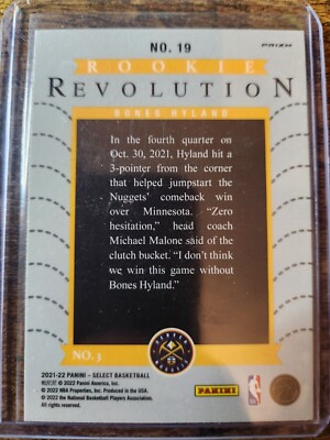 2021-22 Select Bones Hyland Rookie Revolution Red Prizm RC #13