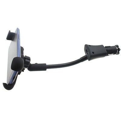 Car Mount Charger Holder DC Socket USB Port Cradle Swivel for Cell Phones