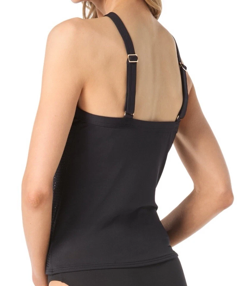 Топ танкини Michael Michael Kors женский с заклепками высокий вырез - черный, средний, $162 - Изображение 2 из 4