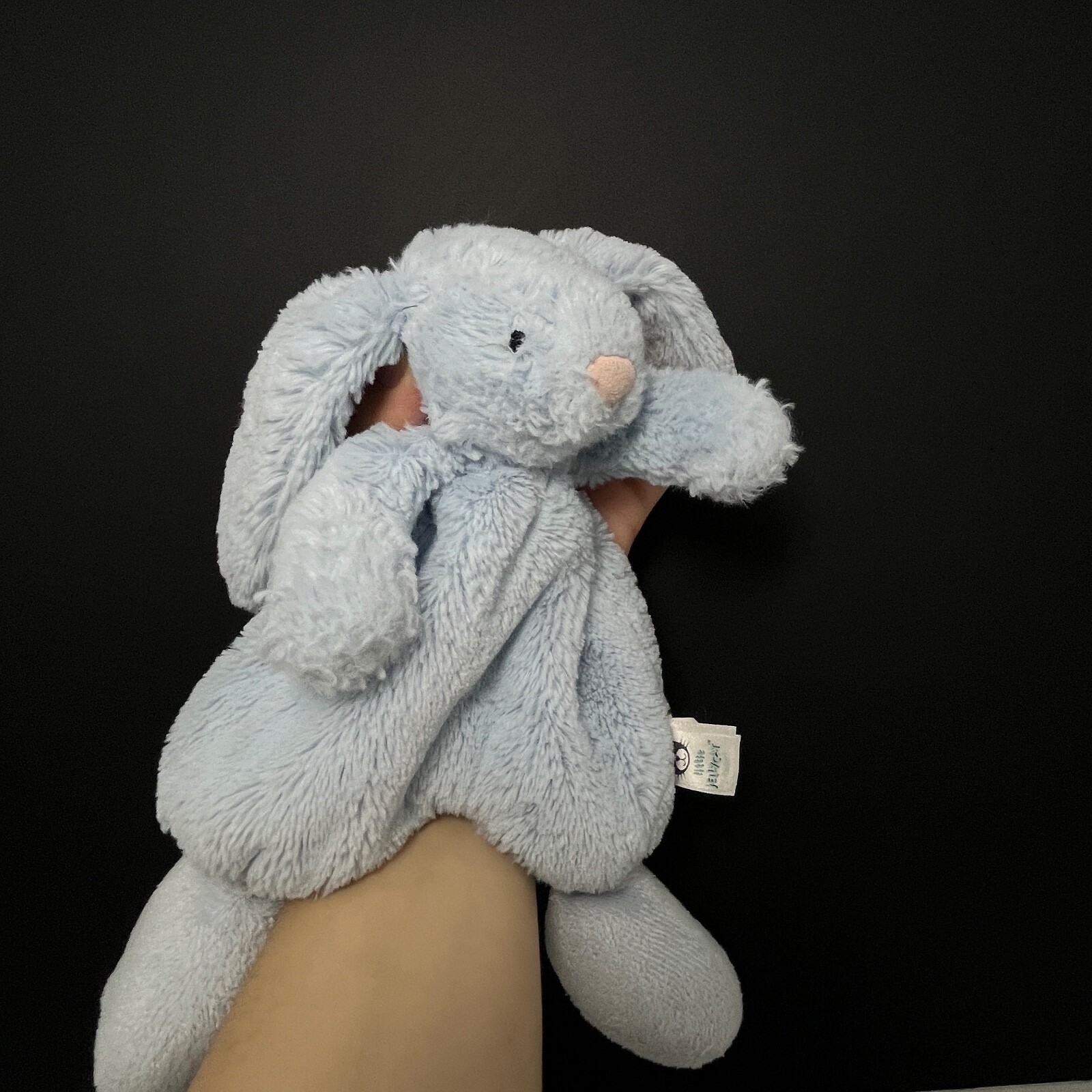 Little Jellycat Baby Blue Bunny BouBou Soft Plush Flat Comforter Toy Bashful eBay