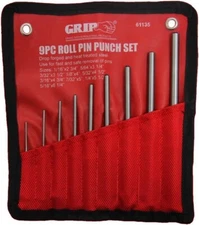 Roll Pin Punch Set 1/16", 5/64", 3/32", 1/8", 5/32", 3/16", 7/32", 1/4", 5/16" 