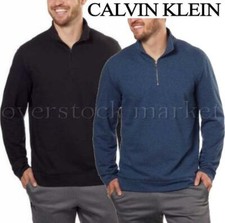 NEW CALVIN KLEIN JEANS MEN'S 1/4 ZIP PULLOVER SOFT COTTON MOCK COLLAR VARIETY 