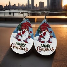 Fashion Earrings Gift. Dangle Drop Christmas Reversible Gnome