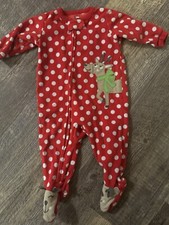 Carter  s Fleece Footie Christmas Holiday Long Sleeve Pajamas Baby 6 Months