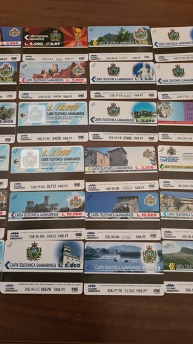 lotto di 35 vecchie schede telefoniche sammarinesa nuove con linguetta - Foto 8 di 10