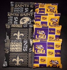 NEW ORLEANS SAINTS  LSU TIGERS 8 ACA Regulation Cornhole Bags Game Toss Bags