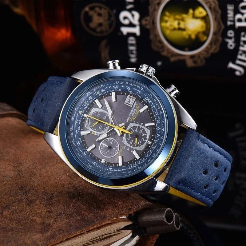 Men Luxury Japanese Brand Eco Drive Quartz Business Chronograph Watch Waterproof - Image 4 of 4