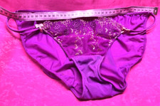 VTG Second Skin Sz 8 Victoria s Secret Lace Pantie Bikini Purple Wet