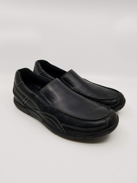 rockport black slip on shoes