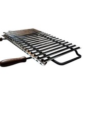 Griglia Per Camino In Acciaio Inox AISI 304 - Larghezza Regolabile 40-55cm, Con Manici In Legno - Foto 12