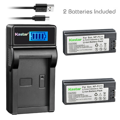 Kastar Battery + Charger for Sony NP-FC11 InfoLithium Battery DSCP8 DSCP10 DSCV1
