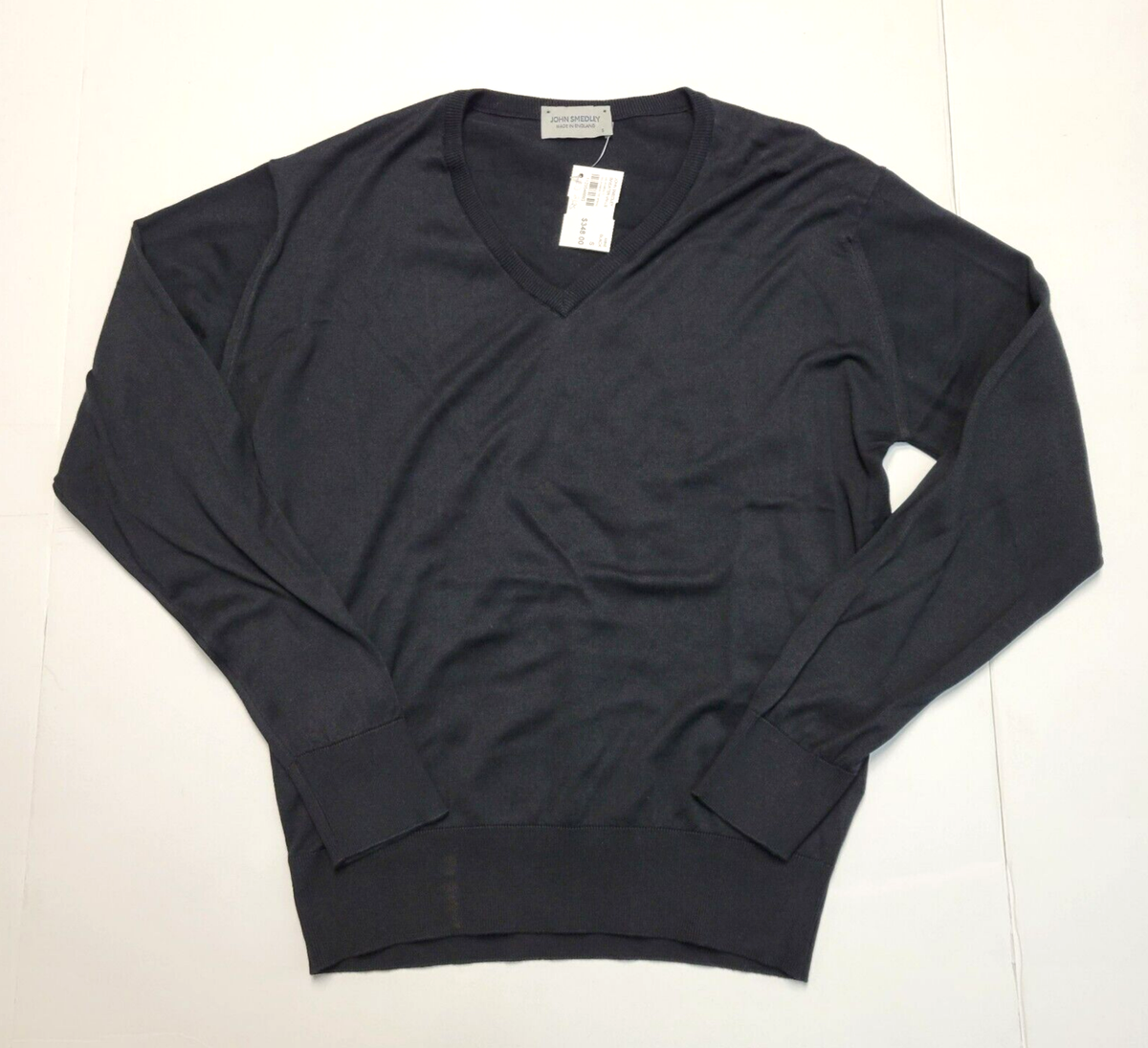 New $348 JOHN SMEDLEY Anne COTTON V-Neck Sweater JUMPER