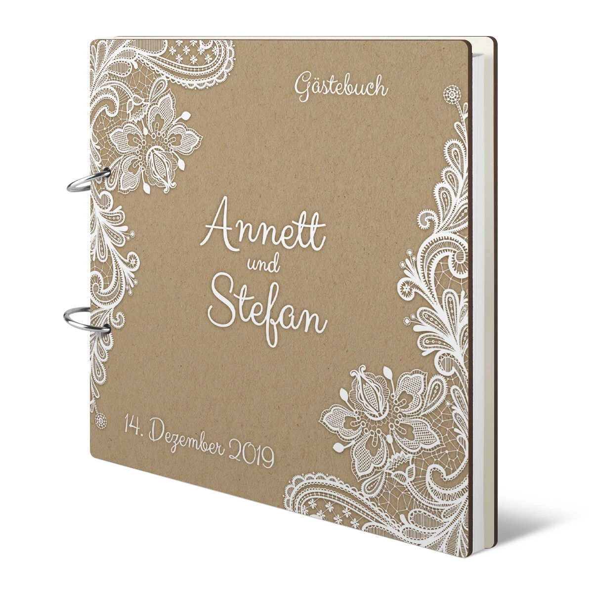 Libro Degli Ospiti Per Matrimonio Sposo E Sposa, In Resina, 48 Pagine Vuote, 25x20 Cm