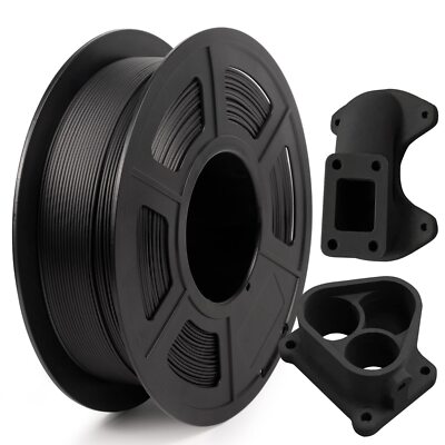 Enhanced PLA Carbon Fiber Filament 1.75mm, Matte Black 3D Printer Filament Fi...