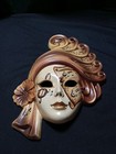 Handpainted Wall Art Decor Carnival Masquerade Brown @ Gold Mask Venezia Italy