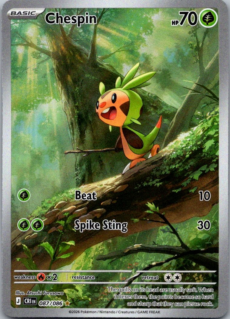 Chespin - 087/086 - CRI - Holofoil - Illustration Rare