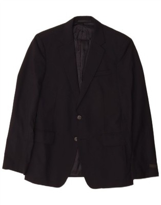 Prada Herren 2 Knopf Blazer Sakko IT 48 Medium Navy Blau Wolle CE03