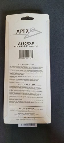 🧩 Apex Electronics 10ft RCA to XLR-F Cable – Pro Audio Interconnect – New - Picture 2 of 2