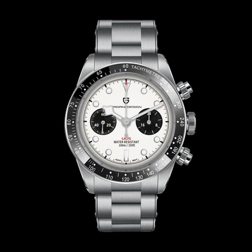 Pagani Design 1718 Panda Zifferblatt Herren Chronograph Uhren Japan VK64 Uhrwerk - Bild 2 von 4