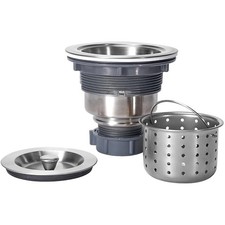 3-1/2 Inch Stainless Steel Sink Drain Assembly with Removable Strainer