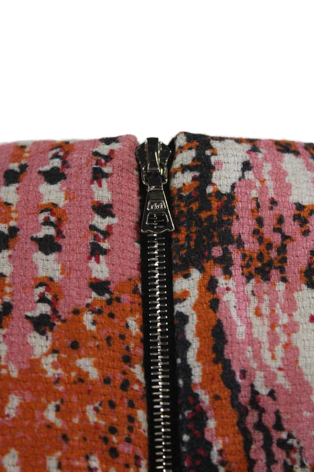 Lida Baday Womens Linen Stitching Detail Sleeveless Dress Orange Size 8 - Image 4 of 4