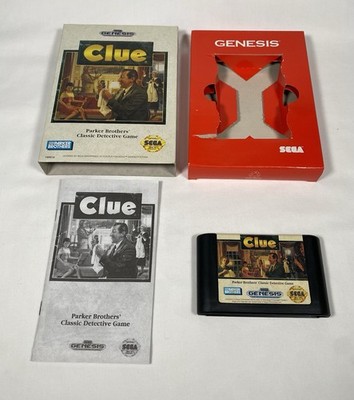 Clue Sega Genesis Parker Brothers Classic Detective Game CIB Tested