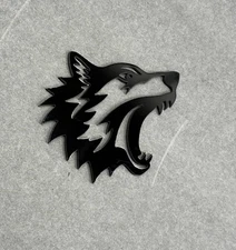 2x Angry Hell Wolf Car Badge Logo Emblem Car Auto Fender Trunk Hood Aggressive