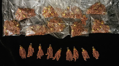 Vintage Copper-Plated Chain Tassels Japan Jewelry Findings 100pc Lot