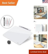 Small Glass Dry Erase Board, Desk White Board with Standing, Mini Whiteboard ...