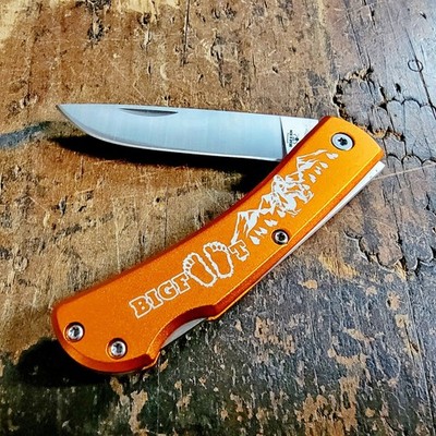 BEAR & SON CUTLERY USA ORANGE ALUMINUM BIGFOOT SMALL FARM HAND LOCKBACK KNIFE