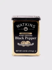 Watkins Gourmet Pure Ground Black Pepper 4 oz Tin – Kosher, Gluten-Free, Non-GMO