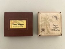 Juego de persianas Tommy Bahama Bilfold y posavasos de mapa de 6 piezas ambos en caja original
